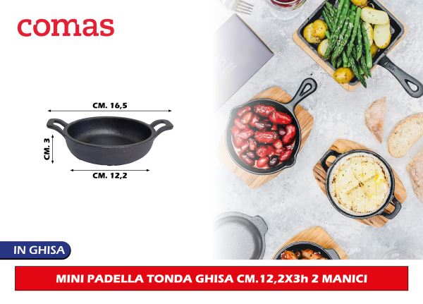 Comas Mini Padella Tonda Ghisa 12,2X3H Cm Con 2 Manici