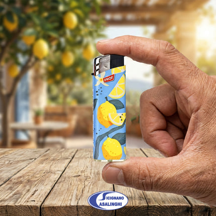 Box 50 Accendini Elettrici Ricaricabili 1 Volta - Collezione Lemons - Assortiti Polyflame