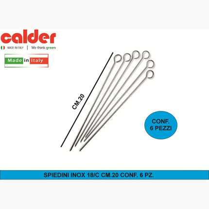 SPIEDINI INOX 18/C CM.20 CONF. 6 PZ. Calder