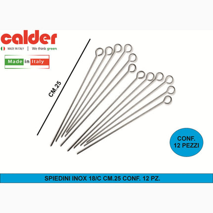SPIEDINI INOX 18/C CM.25 CONF. 12 PZ. Calder
