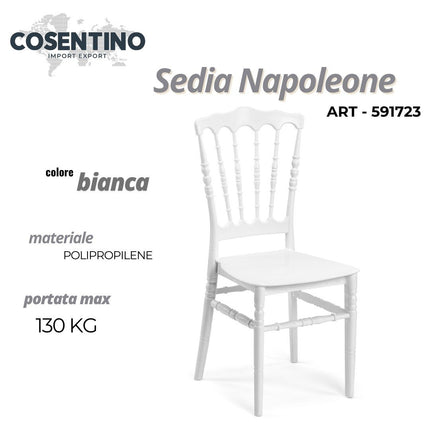 SEDIA NAPOLEONE BIANCA POLIPROPILENE Cosentino