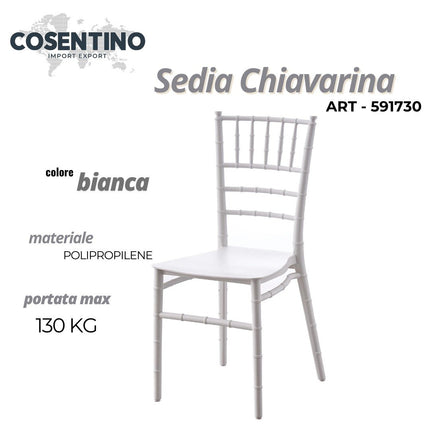 SEDIA CHIAVARINA BIANCA POLIPROPILENE Cosentino