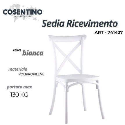 SEDIA RICEVIMENTO CROSS BIANCA POLIPROPILENE Cosentino