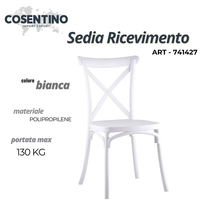 SEDIA RICEVIMENTO CROSS BIANCA POLIPROPILENE Cosentino