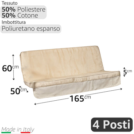 Cuscino X Dondolo 4 Posti Ecru' Con Tettuccio