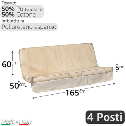 Cuscino per Dondolo con Tettuccio, design confortevole e resistente per esterni Gemitex