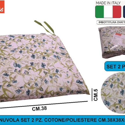 Cuscino Nuvola Set 2 Pz. Cotone/Poliestere Cm.38X38X5H Dis. 241 Gemitex