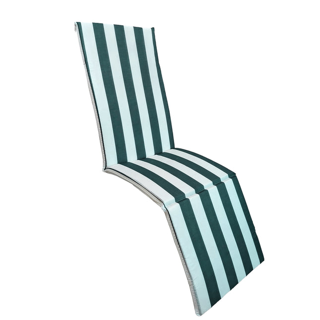 Cuscino per Lettino da Esterno a Righe Bianco/Verde 58x171cm