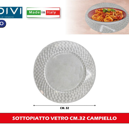 Cerve Sottopiatto Vetro Cm.32 Design Elegante per Tavola Raffinata e Moderna Campiello Cerve