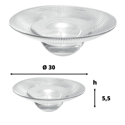 Piatto Pasta Bowl Vetro Cm.30 Prisma