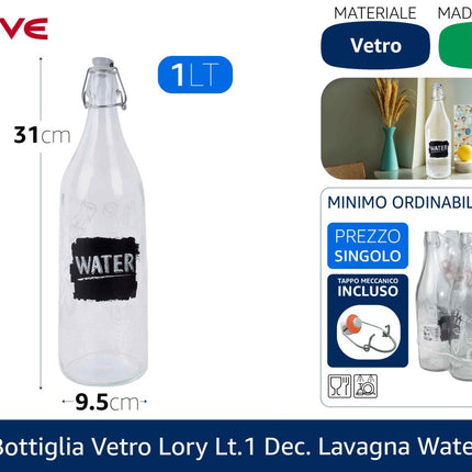 Cerve BOTTIGLIA VETRO LORY LT.1 DEC. LAVAGNA WATER Cerve