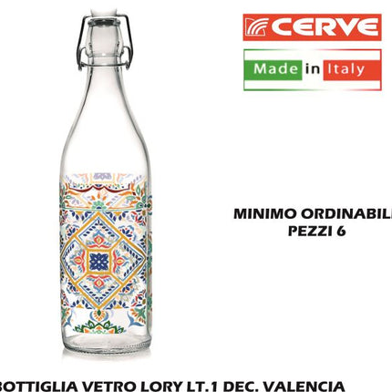Bottiglia Vetro Lory Lt.1 Dec.Valencia-8001691380527