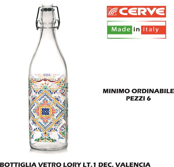 Bottiglia Vetro Lory Lt.1 Dec.Valencia-8001691380527