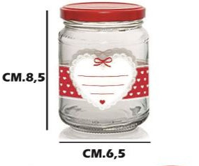Vasetto Vetro Capsula Rossa Fantasia Dec.For You cc.100 / 12pz - cc.200 / 6pz