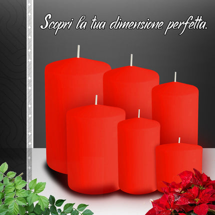 Candela Cera Inodore Colorata Diverse Misure Lunga Durata