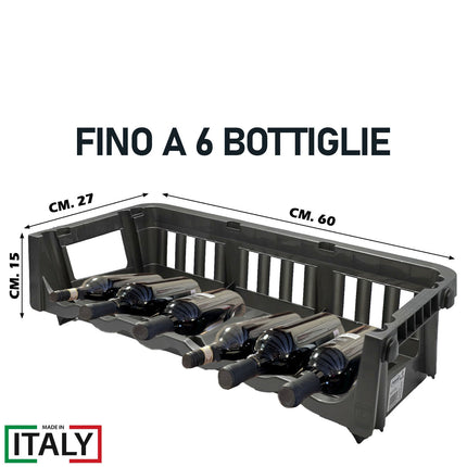 Cantinetta Portabottiglie Bottigliere Portavini Plastica Impilabile 60X27X15H Cm