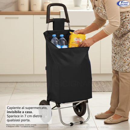 Smart Grocery System 3-in-1: Trolley Rolly 40L + Shopper Termica + 300 Sacchetti Freezer (Kit Completo) Casalinghi Sicignano