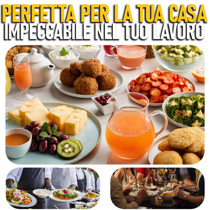 Cegeco & Alar Caraffa Vetro 500 Ml Ø13X14H Cm Elegante Per Acqua Succhi Tè Freddo Vino Infusi