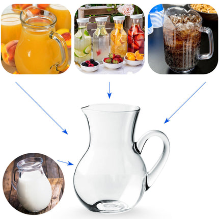 Cegeco & Alar Caraffa Vetro 500 Ml Ø13X14H Cm Elegante Per Acqua Succhi Tè Freddo Vino Infusi