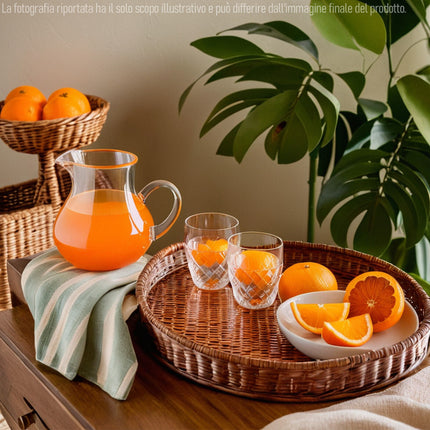Cegeco & Alar Caraffa Vetro 500 Ml Ø13X14H Cm Elegante Per Acqua Succhi Tè Freddo Vino Infusi