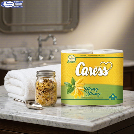 Carta Igienica Caress Ylang Ylang - Scorta 40 Rotoli 2 Veli Caress