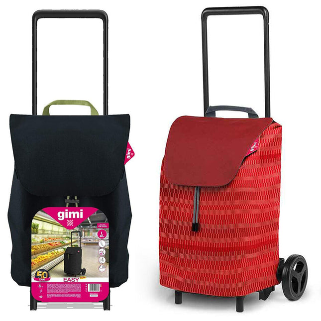 Gimi Carrello Spesa 40L Shopping Trolley Easy Portaspesa Manico Colori Assortiti