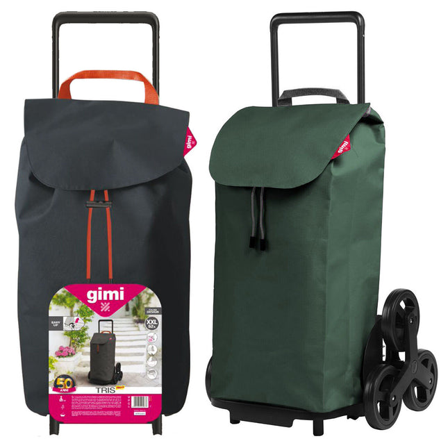 Gimi Carrello Spesa Saliscale Xxl Tris Trolley Shopping 3 Ruote 52L Pieghevole