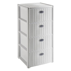 Cassettiera Elegance 4 Cassetti Bianca Mobiletto Bagno Camera 39X39X80H Cm Stefanplast