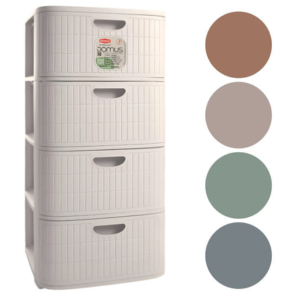 Stefanplast Cassettiera Mobiletto 4 Cassetti Plastica Riciclata Domus Moderna Made in Italy Stefanplast