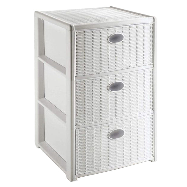 Cassettiera In Plastica Portaoggetti Elegance 3 Cassetti 40×40×60H Cm Colorato