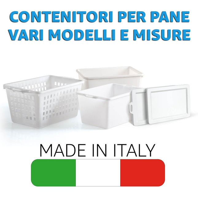 Cesta Pane Alimenti Polietilene 70L/100L Aperta Chiusa Impilabile Made in Italy Linea Plastica Scudieri