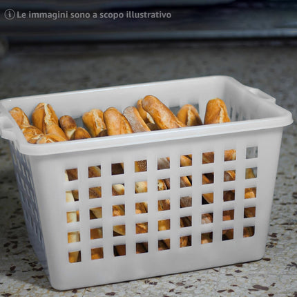 Cesta Pane Alimenti Polietilene 70L/100L Aperta Chiusa Impilabile Made in Italy Linea Plastica Scudieri