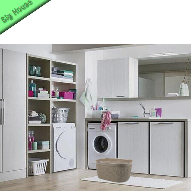 Belli & Forti Cesta Ad Intreccio L Plastica Ovale Porta Panni Vestiti Sporchi Con Manici