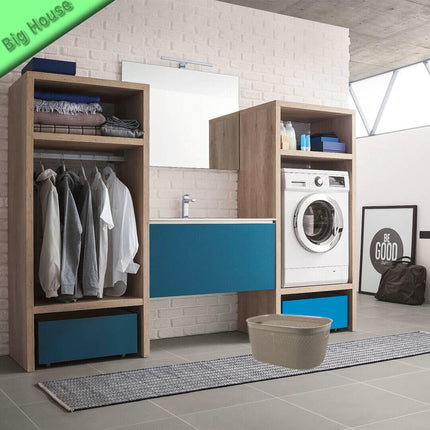 Belli & Forti Cesta Ad Intreccio M Plastica Ovale Porta Panni Vestiti Sporchi Con Manici