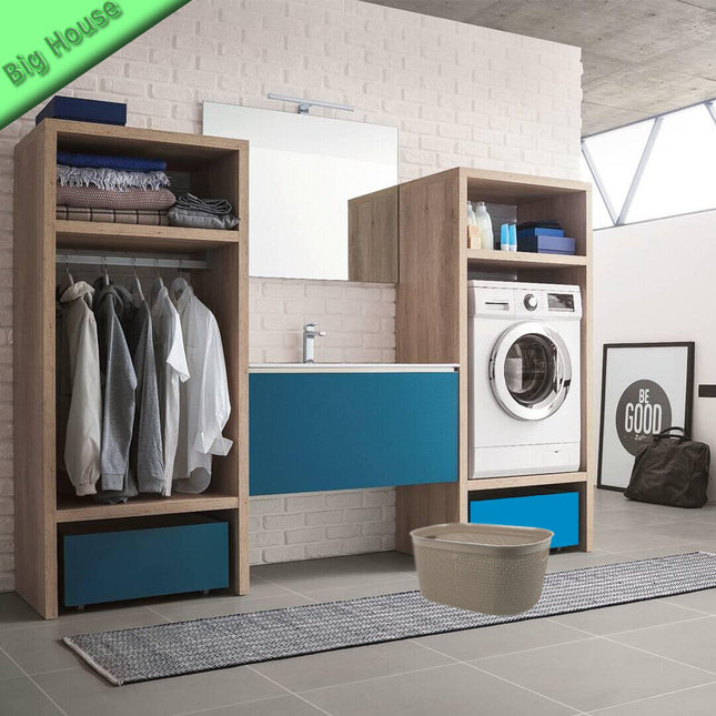 Belli & Forti Cesta Ad Intreccio M Plastica Ovale Porta Panni Vestiti Sporchi Con Manici