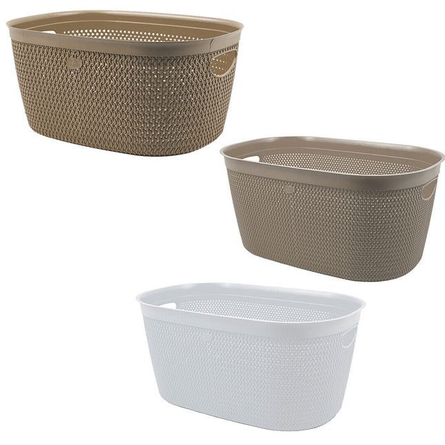 Belli & Forti Cesta Ad Intreccio M Plastica Ovale Porta Panni Vestiti Sporchi Con Manici