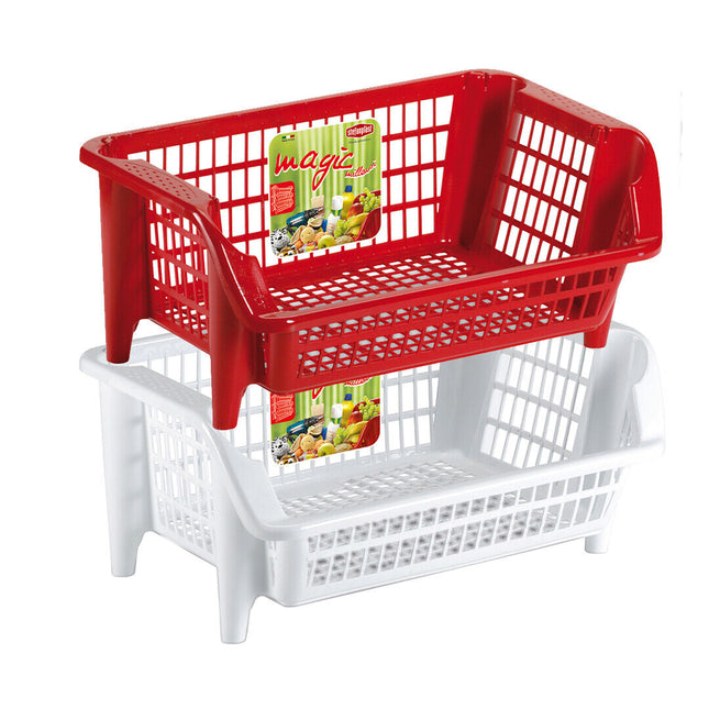 Cestelli Impilabili Da Cucina Magic Cestini Bagno Portaoggetti Multiuso Grandi