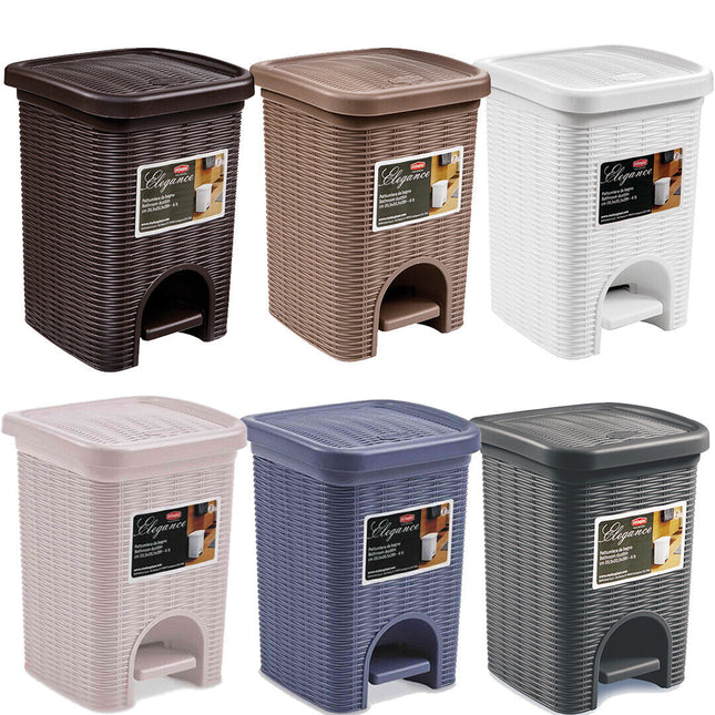 Cestino Da Bagno In Plastica Elegance 6L Panni Sporchi E Intimo Bidone Basso