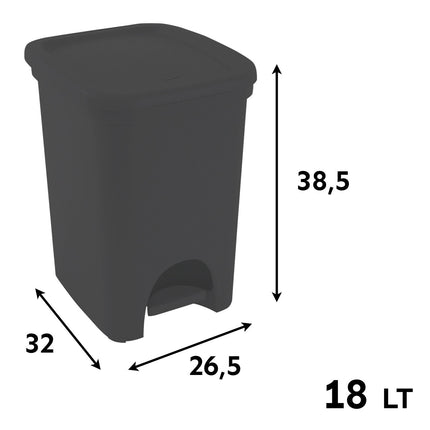 Belli & Forti Cestino Da Scrivania 18L Pattumiera A Pedale Grande Colorato Spazzatura Cucina