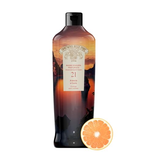 Compagnia delle Indie - Bagnoschiuma Idratante Arancia e Cuoio - Profumato e Delicato - Adatto a Pelle Sensibile - Formula per Uomo e Donna - 500ml Compagnia delle Indie
