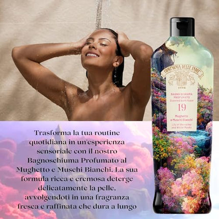 Compagnia delle Indie - Bagnoschiuma Idratante Mughetto e Muschi Bianchi - Profumato e Delicato - Adatto a Pelle Sensibile - Formula per Uomo e Donna - 500ml Compagnia delle Indie