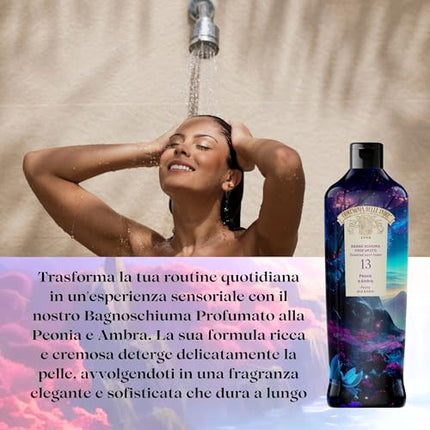 Compagnia delle Indie - Bagnoschiuma Idratante Peonia e Ambra - Profumato e Delicato - Adatto a Pelle Sensibile - Formula per Uomo e Donna - 500ml Compagnia delle Indie