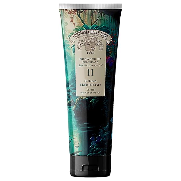Compagnia delle Indie - Docchia Schiuma Orchidea e Legni di Cedro - Docchia Schiuma Donna - Docchia Schiuma Uomo - Formato 250 ml - Per una Doccia Veloce ma Rigenerante Compagnia delle Indie
