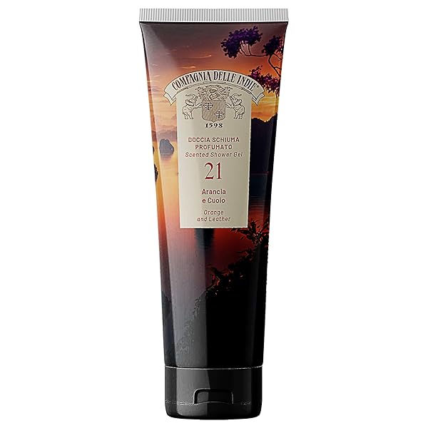 Compagnia delle Indie - Docciaschiuma Profumato - Bagno Doccia Profumato – Docciaschiuma Rinfrescante – Essenze Floreali - 250 ml (Arancia e Cuoio) Compagnia delle Indie