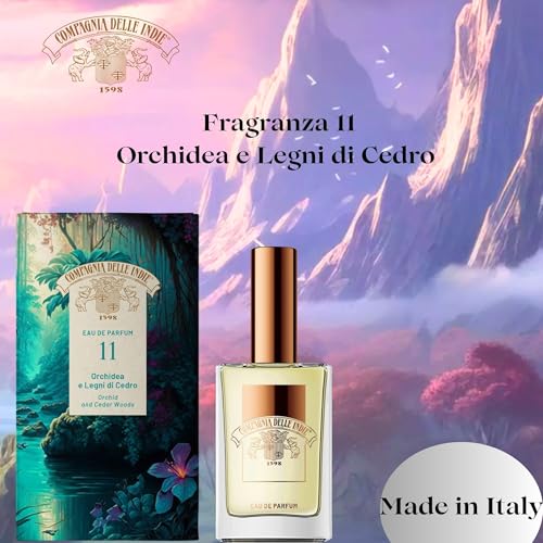 Compagnia delle Indie - Profumo - Numero 11 - Profumo Donna - Profumo Uomo - Eau de Parfum - Profumo Orchidea e Legni di Cedro - Profumi Donna - Persistenza ed Intensità Uniche - Formato 75 ml Compagnia delle Indie