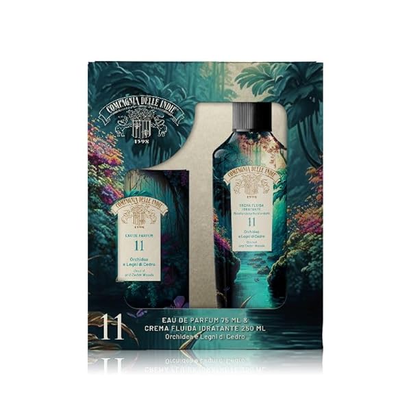 Compagnia delle Indie - Regalo Donna - Regalo Uomo - Set Profumo e Crema Idratante Corpo - Formato 75 ml + 250 ml (Orchidea e Legni di Cedro) Compagnia delle Indie