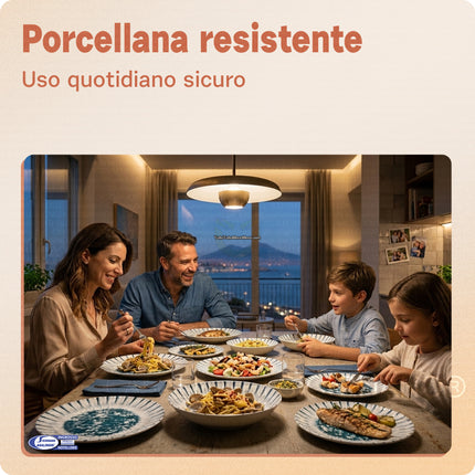 Servizio Piatti 18 Pezzi Porcellana Opera Blu – Set Tavola 6 Persone Elegante MMZ