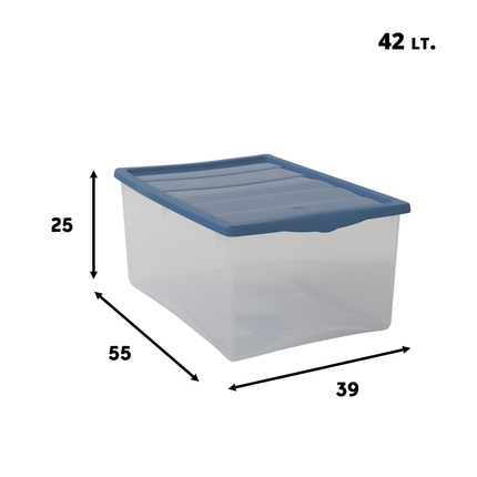 Salvaspazio Contenitore Plastica Portaoggetti Multiuso per Vestiti Grande Basso 55×39×25h cm