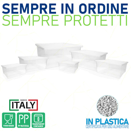 Contenitore Trasparente Storage Box con Coperchio Plastica Casa Ufficio Garage