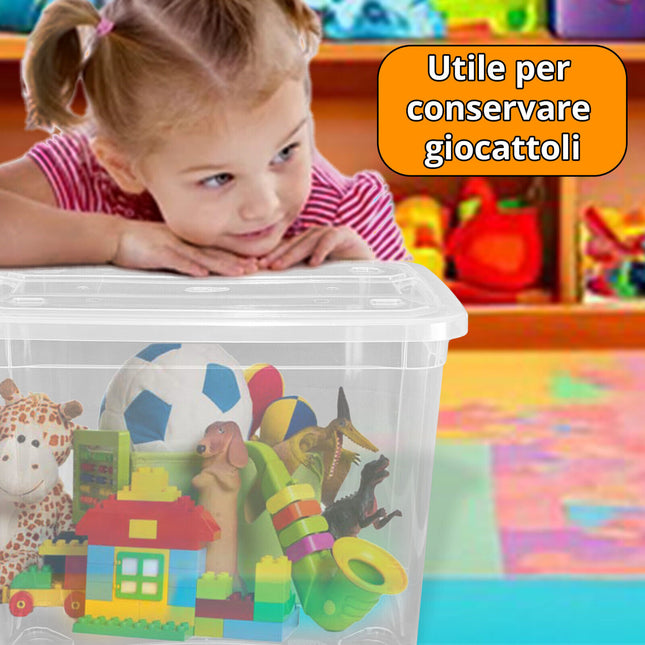 Belli & Forti Contenitori In Plastica Trasparenti Con Coperchi Scatola Portaoggetti Cassette